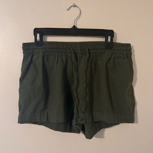 Olive Green Drawstring Shorts